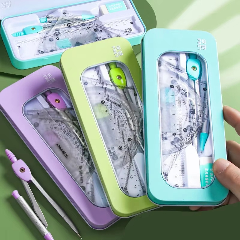 Math Geometry Set with Iron Bo - Compass Geometry Set 评论和价格