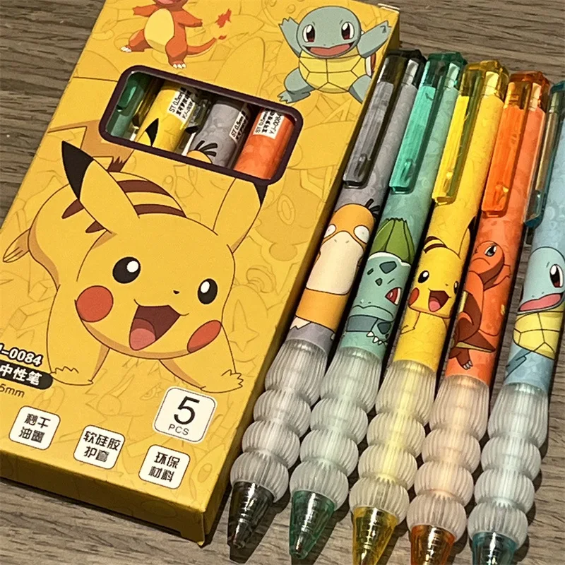 5pcs Pikachu Gel Pen Set Pokem - Gel Ink Pen Set 评论和价格