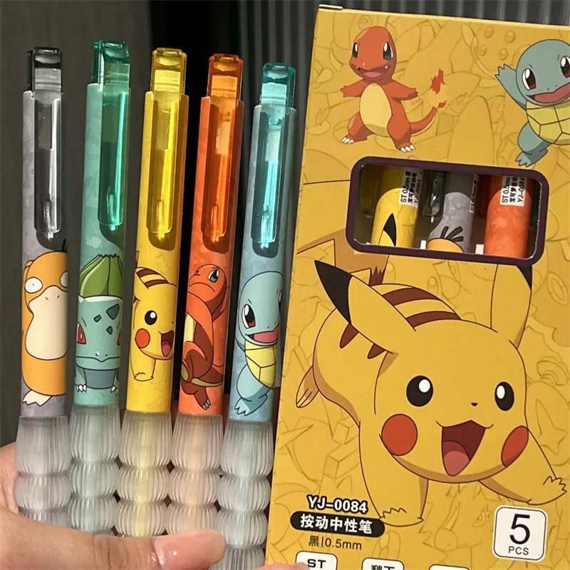 5pcs Pikachu Gel Pen Set Pokem - Gel Ink Pen Set 评论和价格