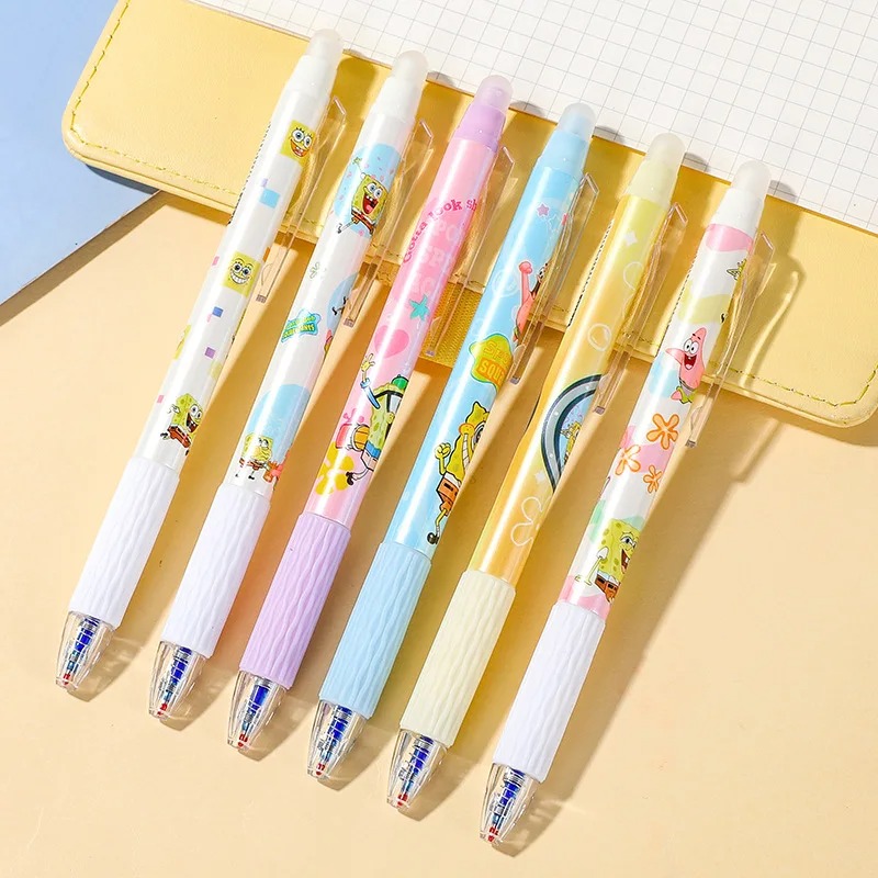 6Pcs/Set SpongeBob Kawaii Eras - Gel Ink Pen Set 评论和价格