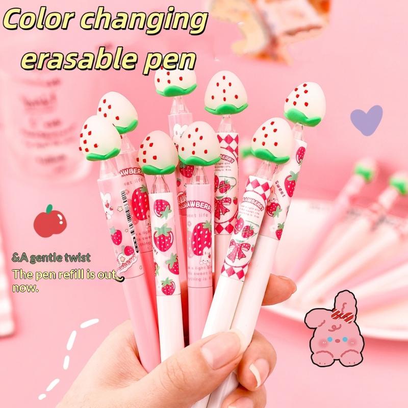 Strawberry Design Erasable Gel - Gel Ink Pen Set 评论和价格
