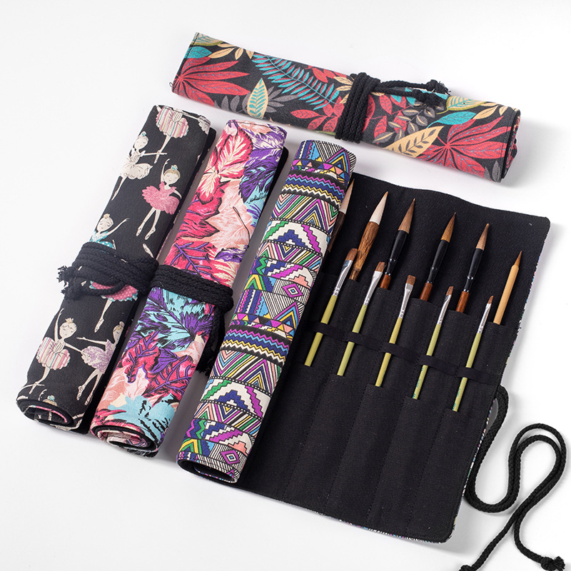 20 Holes Roll Pencil Case Scho - Pen Pouch Roll 评论和价格