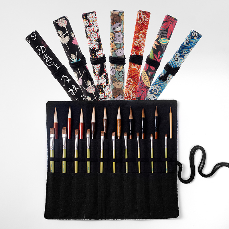 20 Holes Roll Pencil Case Scho - Pen Pouch Roll 评论和价格
