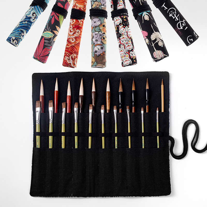 20 Holes Roll Pencil Case Scho - Pen Pouch Roll 评论和价格
