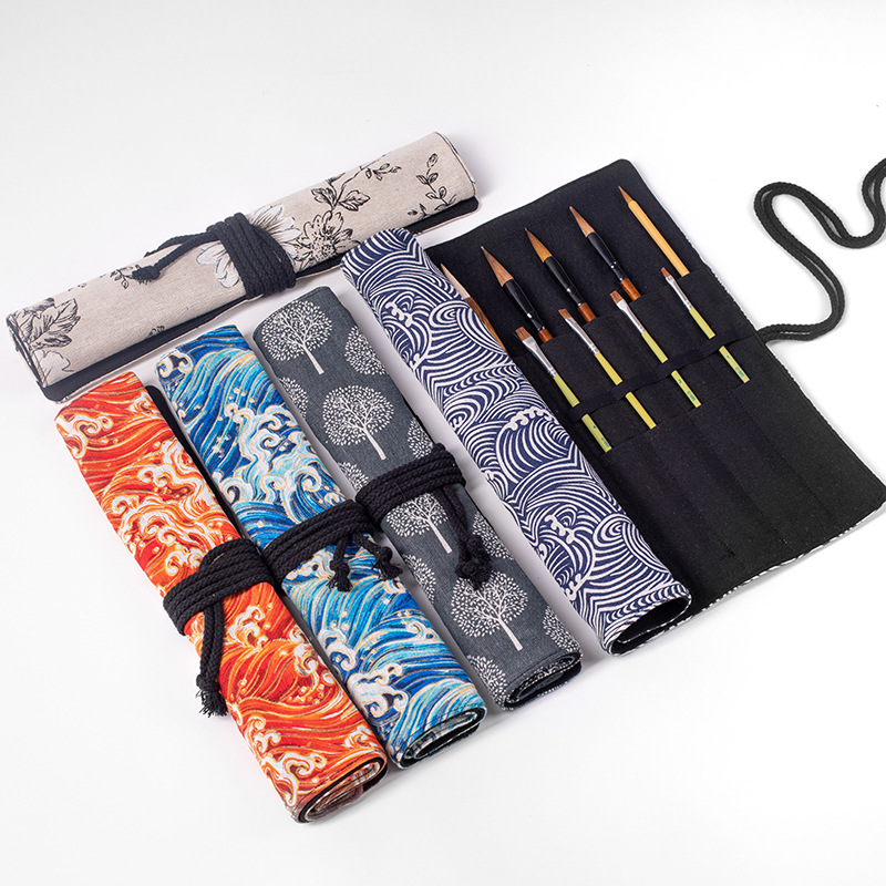 20 Holes Roll Pencil Case Scho - Pen Pouch Roll 评论和价格
