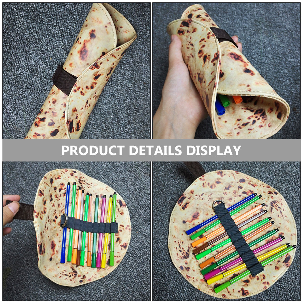 2Pcs Tortilla Pattern Canvas R - Pen Pouch Roll 评论和价格