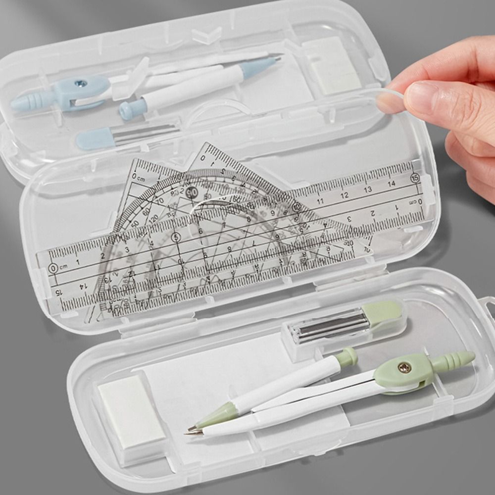 8PCS/Set Plastic Ruler Compass - Compass Geometry Set 评论和价格