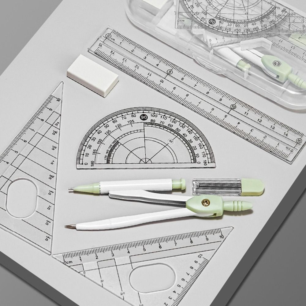 8PCS/Set Plastic Ruler Compass - Compass Geometry Set 评论和价格