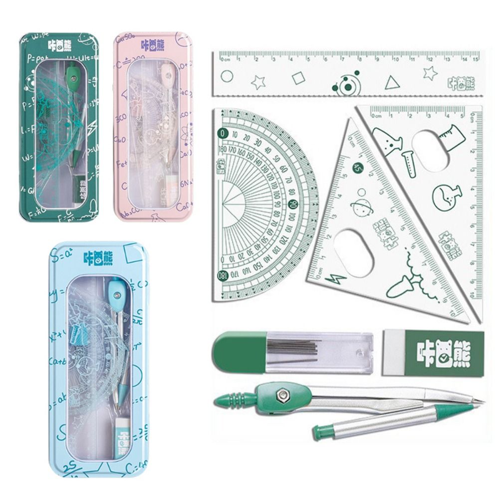 8Pcs/Set Multifunctional Math  - Compass Geometry Set 评论和价格