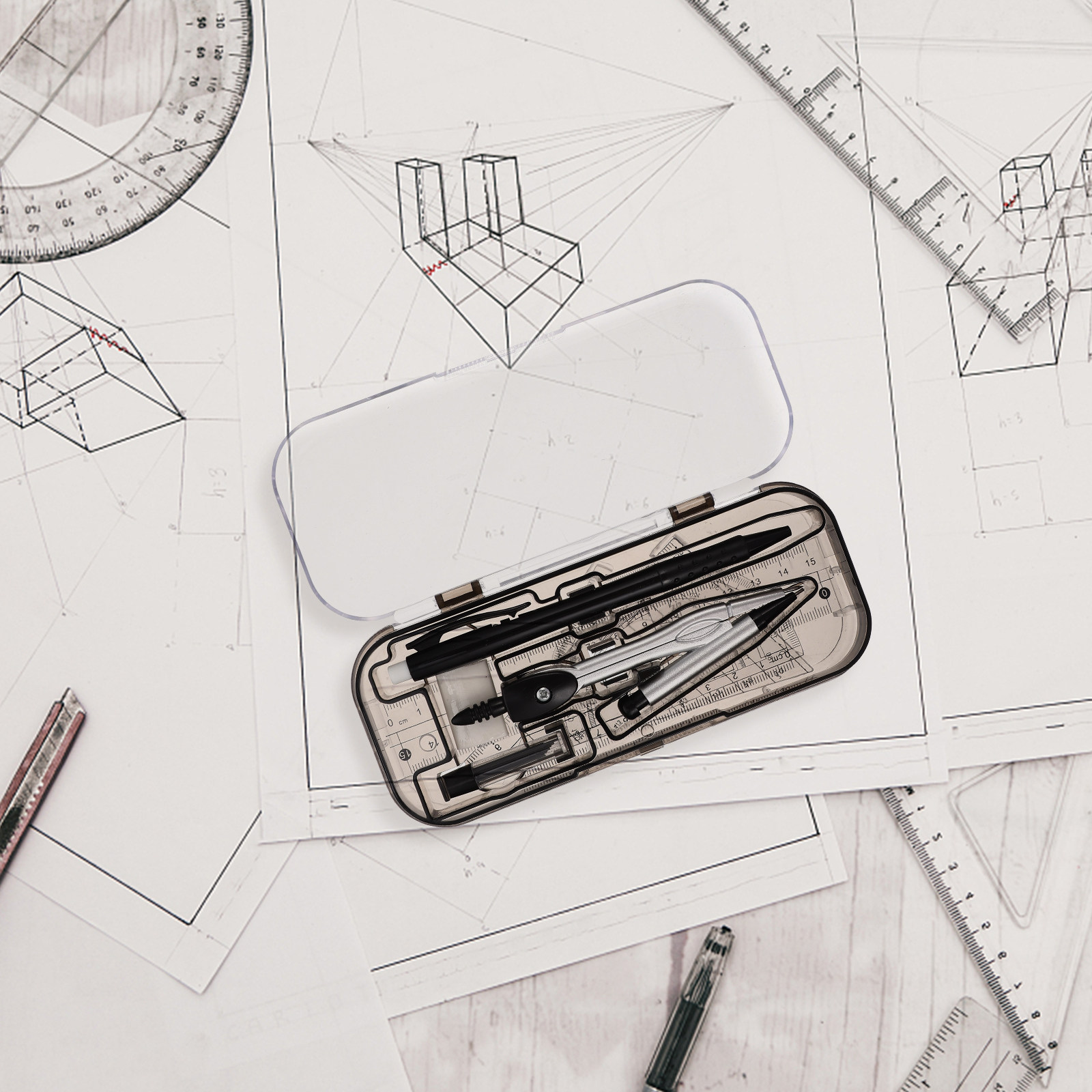 1Set Multifunctional Drafting  - Compass Geometry Set 评论和价格