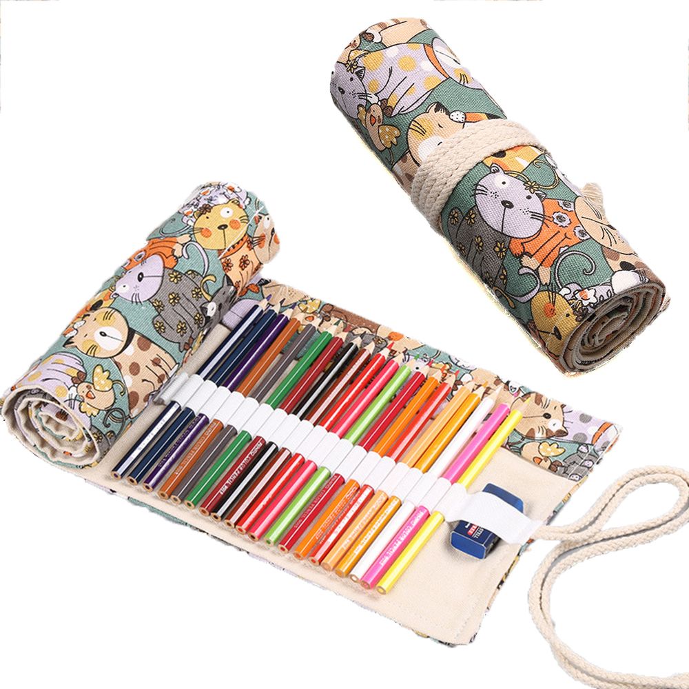 Creative Boys Girls Cute Cat R - Pen Pouch Roll 评论和价格